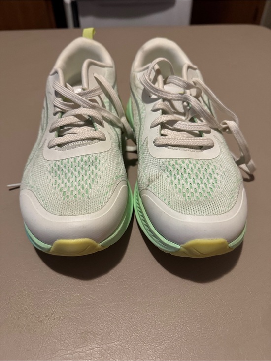 Avia Shoes - Avia Women's Mint Green and White Lace-Up Sneakers with Yellow Toe Accent